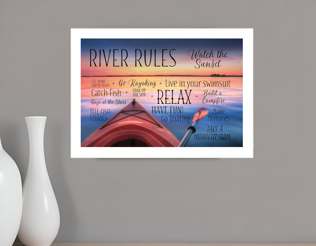 River Rules 2 White Framed Print Wall Art