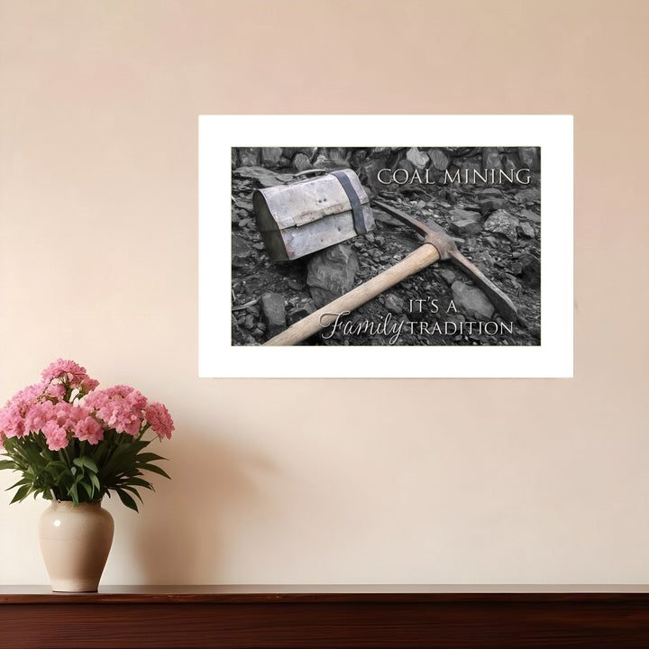 Coal Mining 2 White Framed Print Wall Art