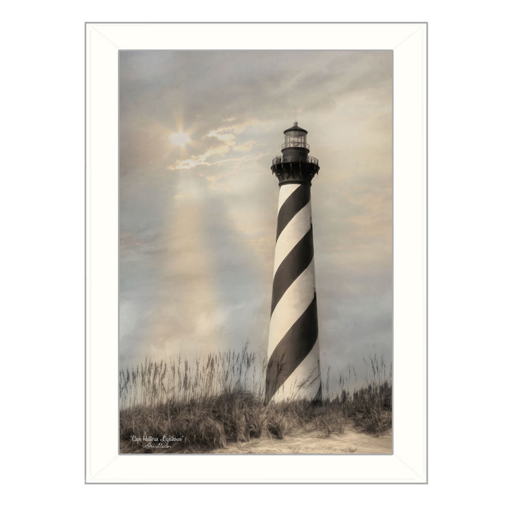 Cape Hatteras Lighthouse 2 White Framed Print Wall Art