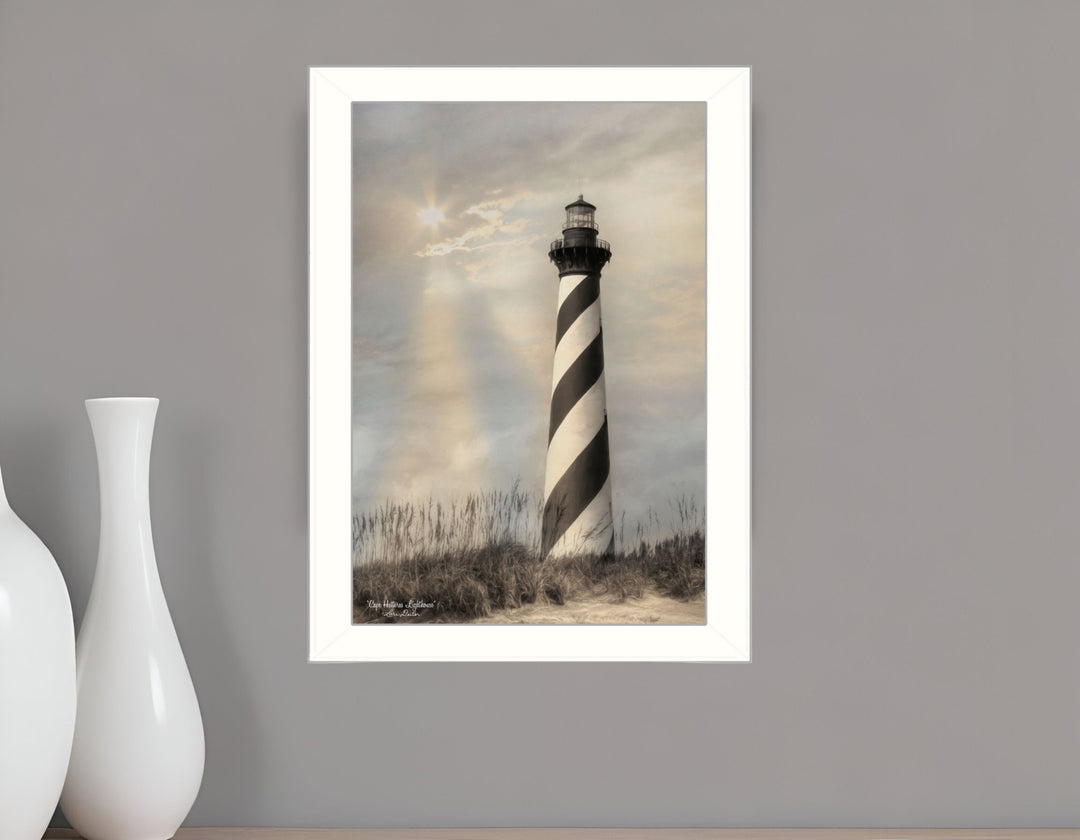 Cape Hatteras Lighthouse 2 White Framed Print Wall Art