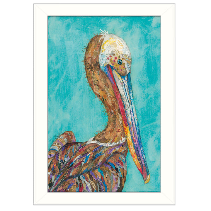 Pelican I White Framed Print Wall Art