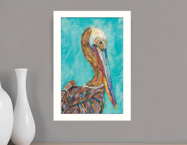 Pelican I White Framed Print Wall Art