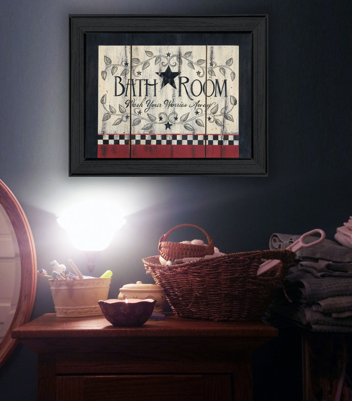 Bathroom 6 Black Framed Print Bathroom Wall Art