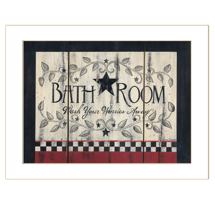 Bathroom 7 White Framed Print Bathroom Wall Art