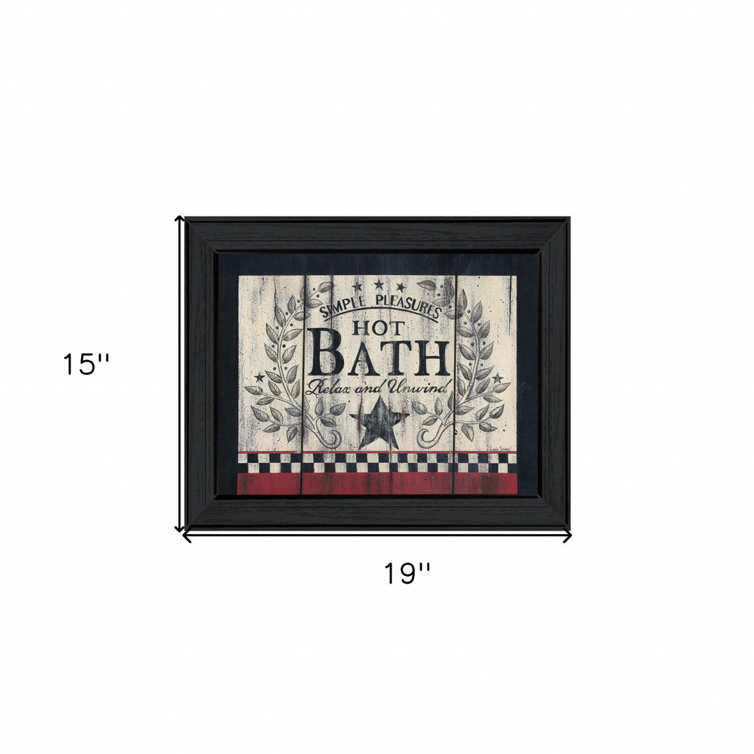 Hot Bath 10 Black Framed Print Bathroom Wall Art