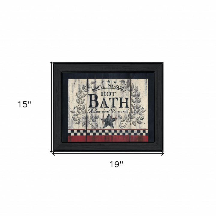 Hot Bath 10 Black Framed Print Bathroom Wall Art