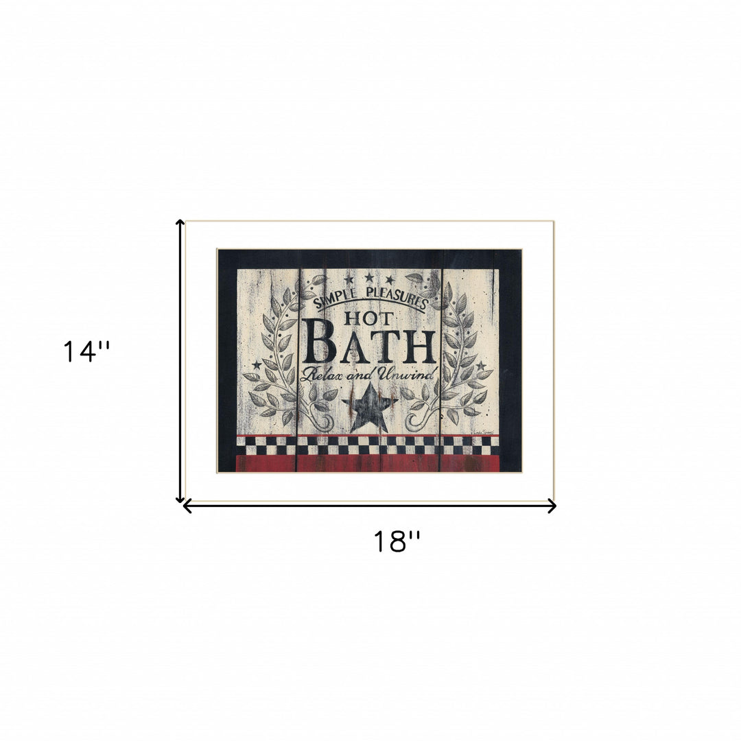 Hot Bath 11 White Framed Print Bathroom Wall Art