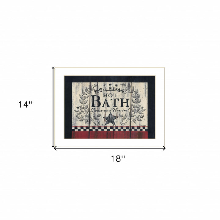 Hot Bath 1 White Framed Print Bathroom Wall Art