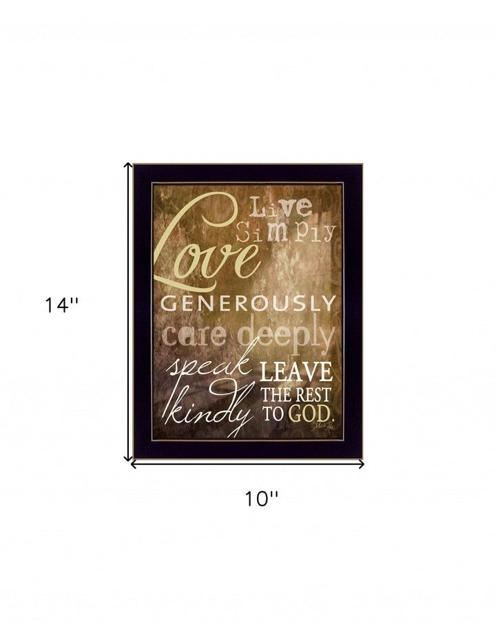 Live Simply 1 Black Framed Print Wall Art