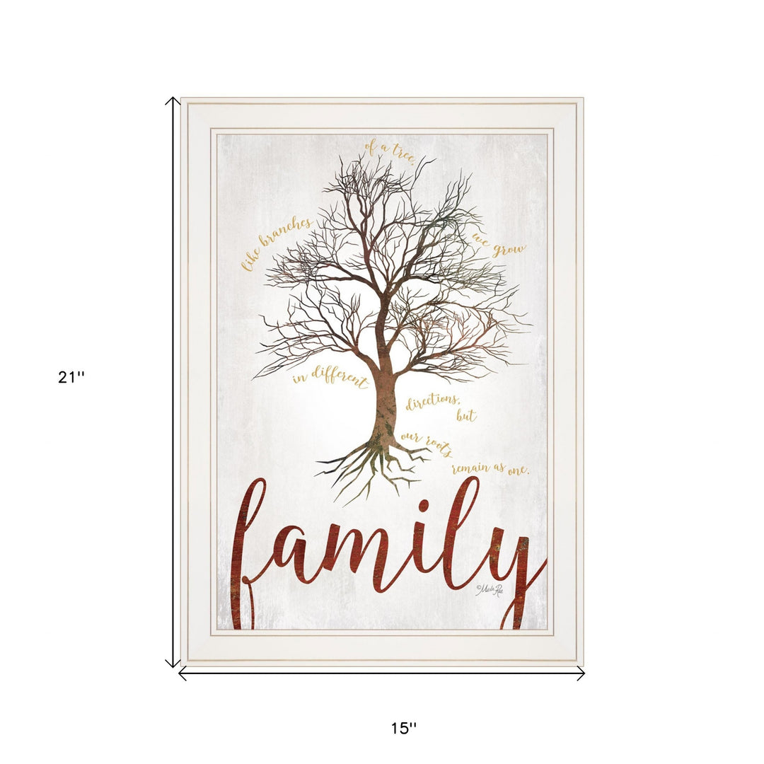 Family Tree 1 White Framed Print Wall Art