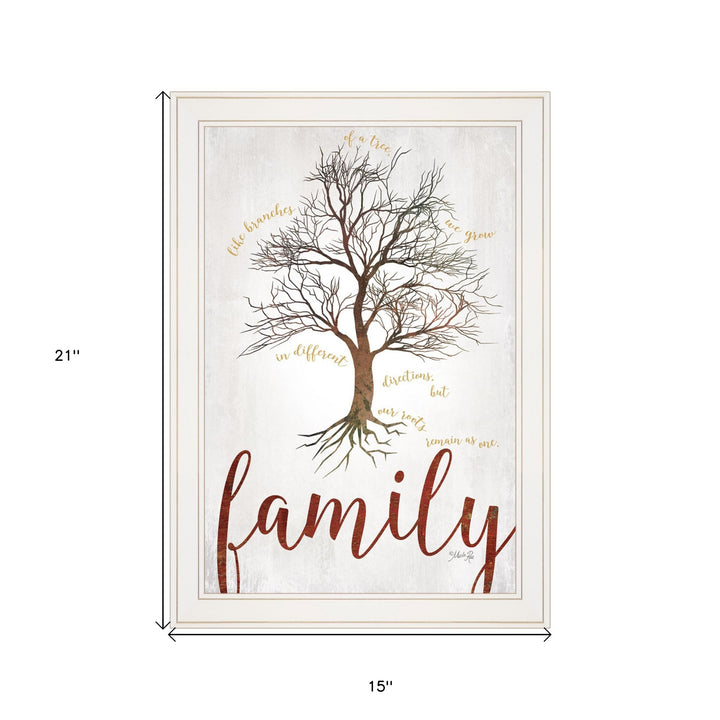 Family Tree 1 White Framed Print Wall Art