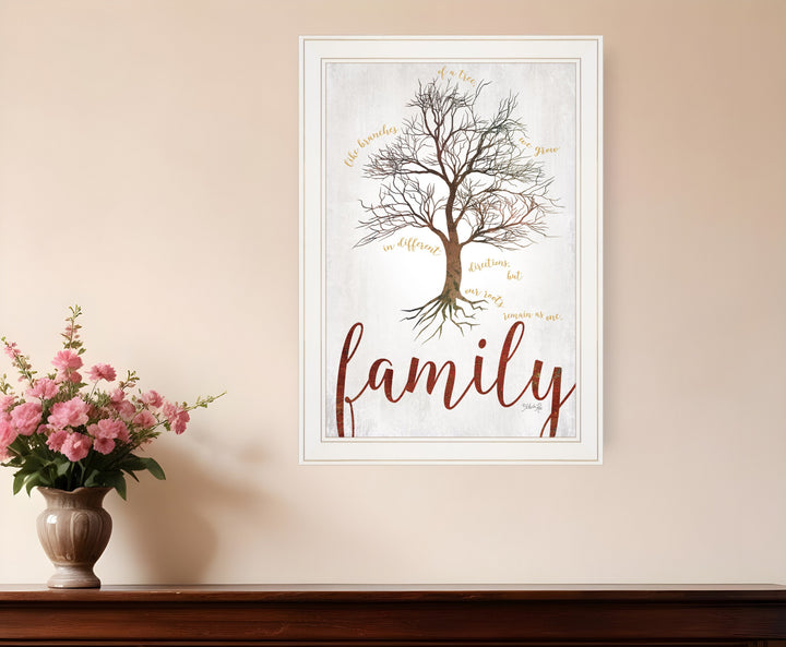 Family Tree 1 White Framed Print Wall Art