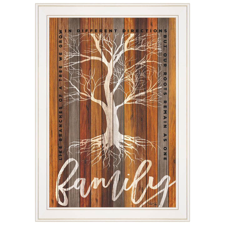 Family Roots 1 White Framed Print Wall Art