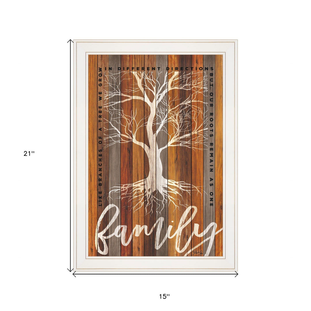 Family Roots 1 White Framed Print Wall Art