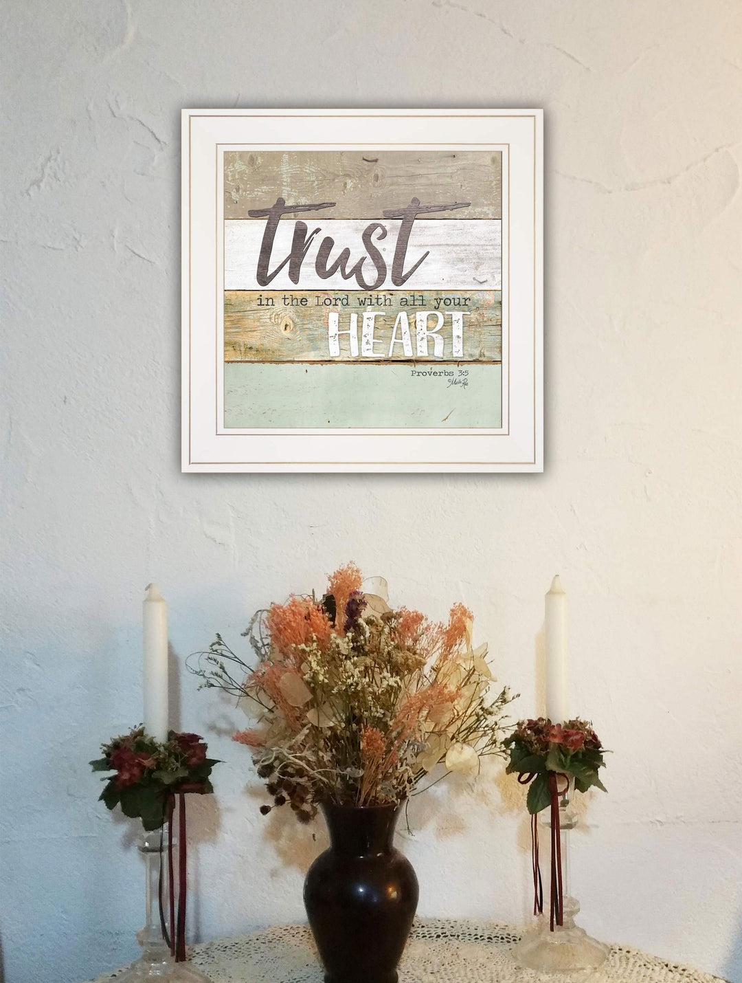 Trust in the Lord 1 White Framed Print Wall Art