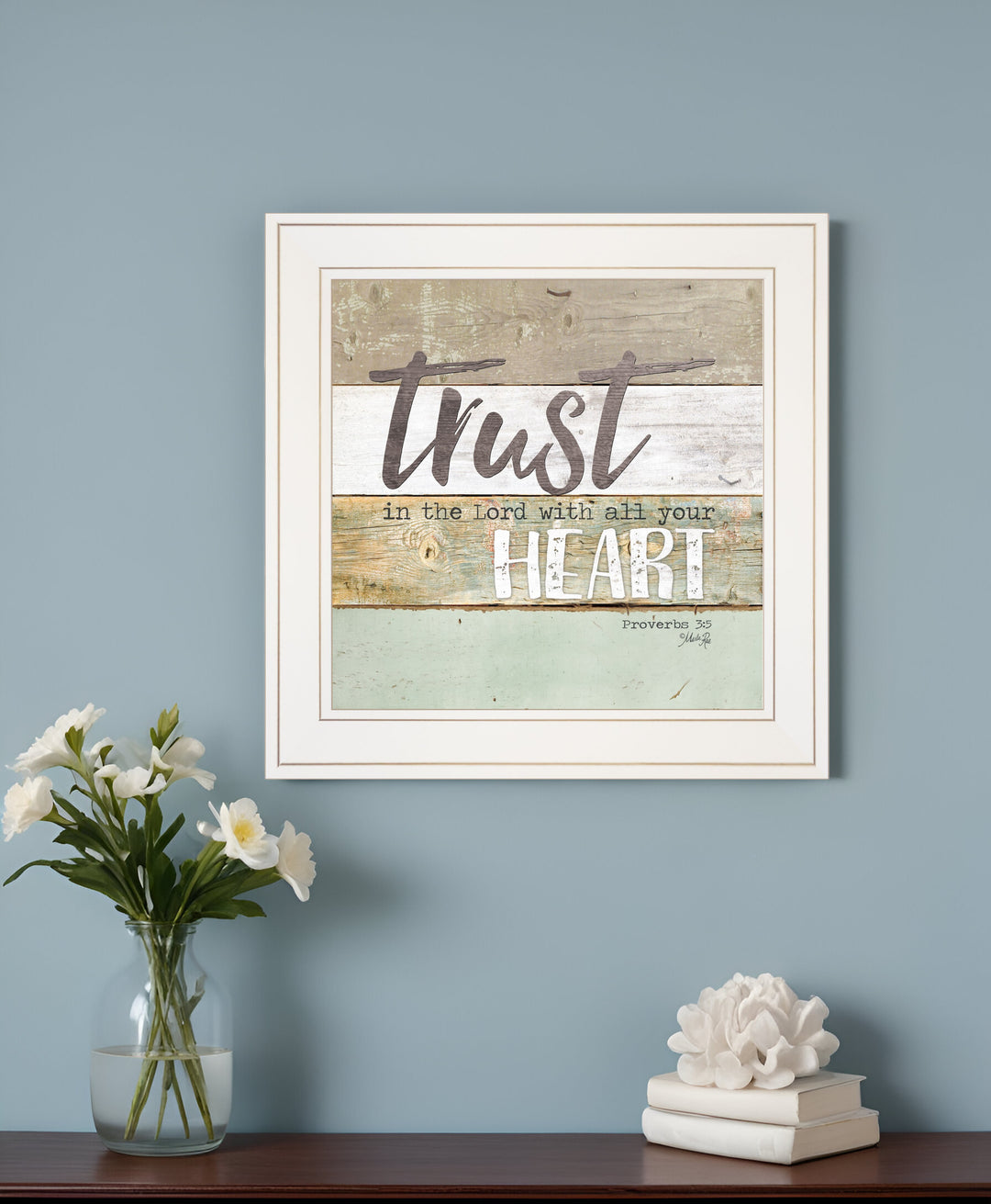 Trust in the Lord 1 White Framed Print Wall Art