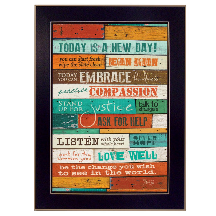 A New Day 1 Black Framed Print Wall Art