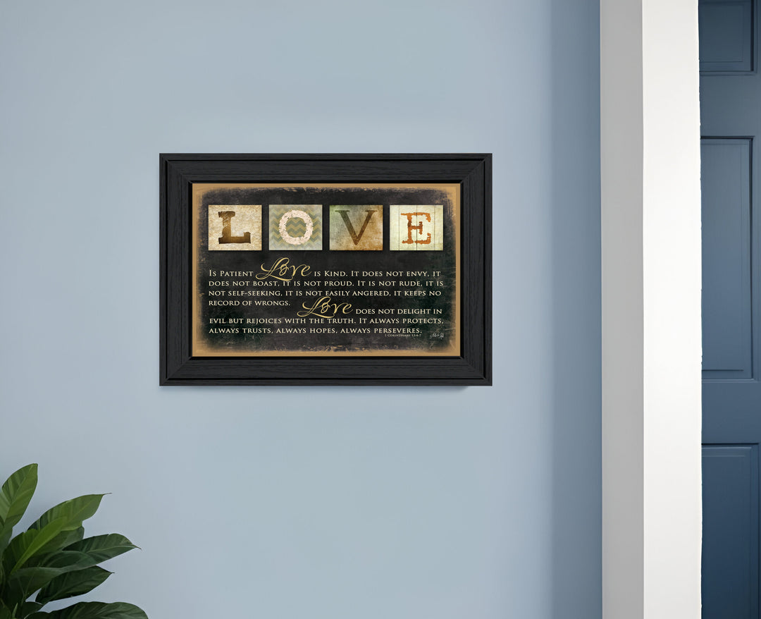 Love 1 Black Framed Print Wall Art