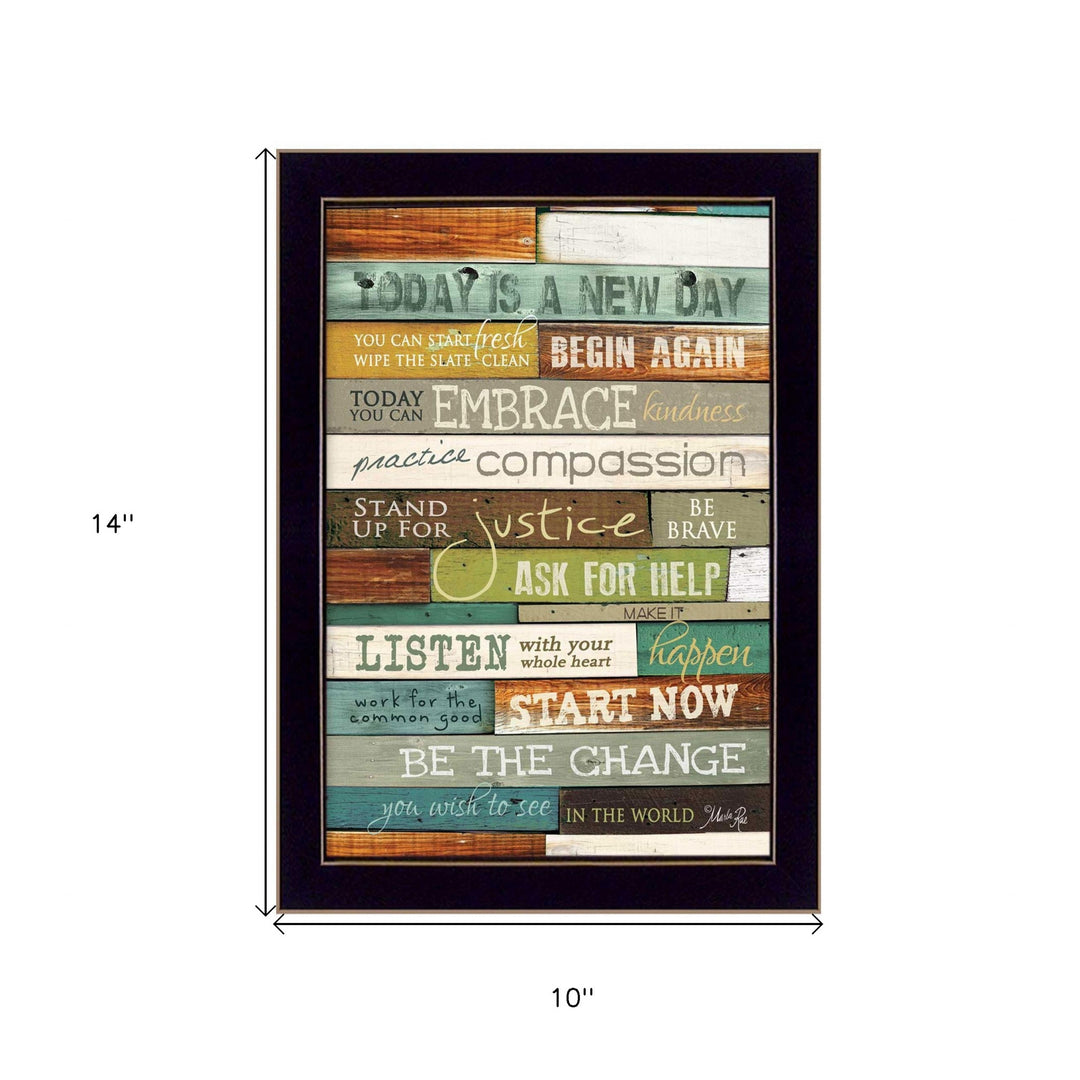 Today is a New Day 1 Black Framed Print Wall Art