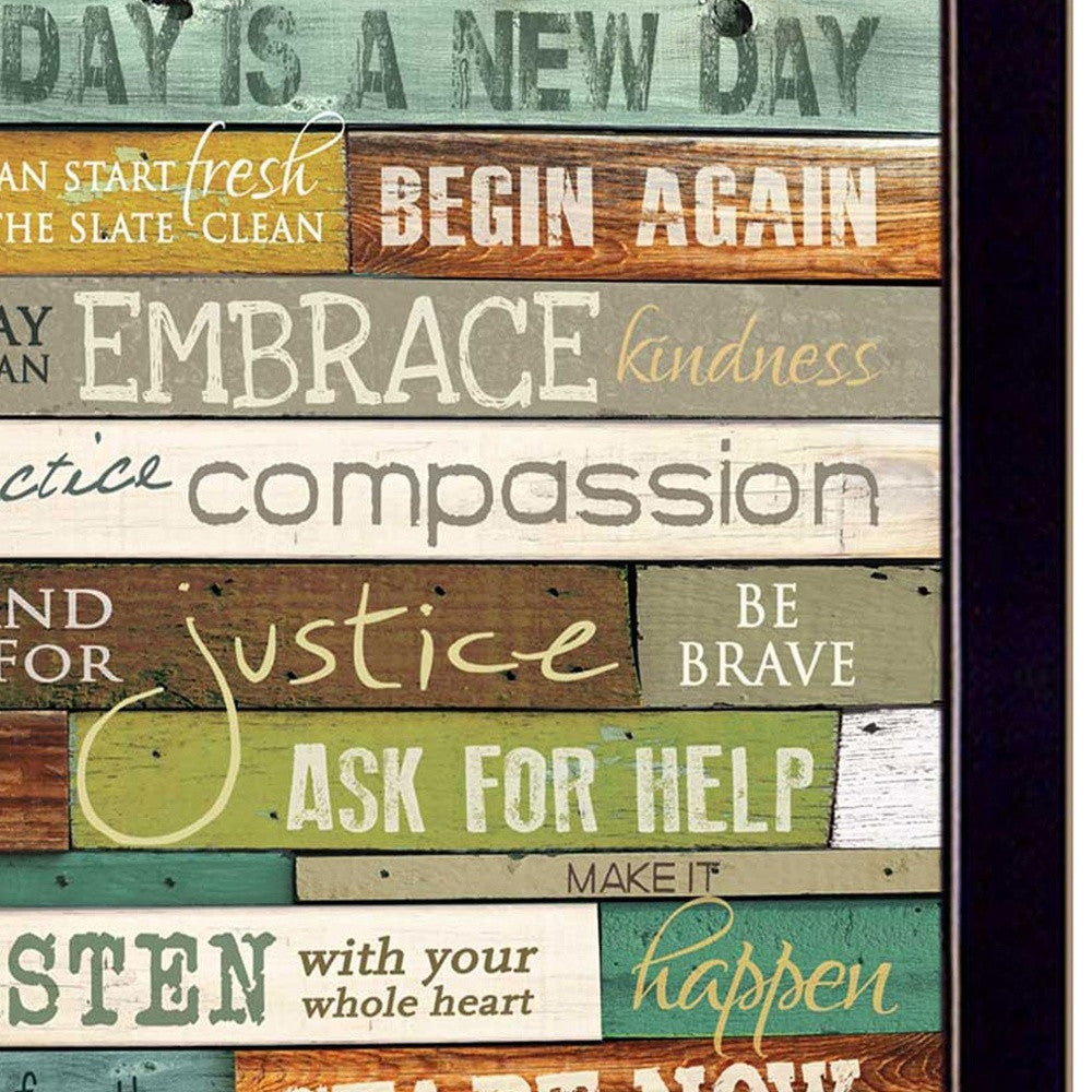 Today is a New Day 1 Black Framed Print Wall Art