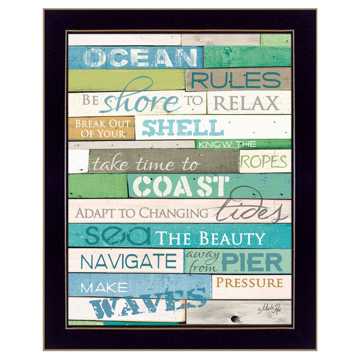 Ocean Rules 1 Black Framed Print Wall Art