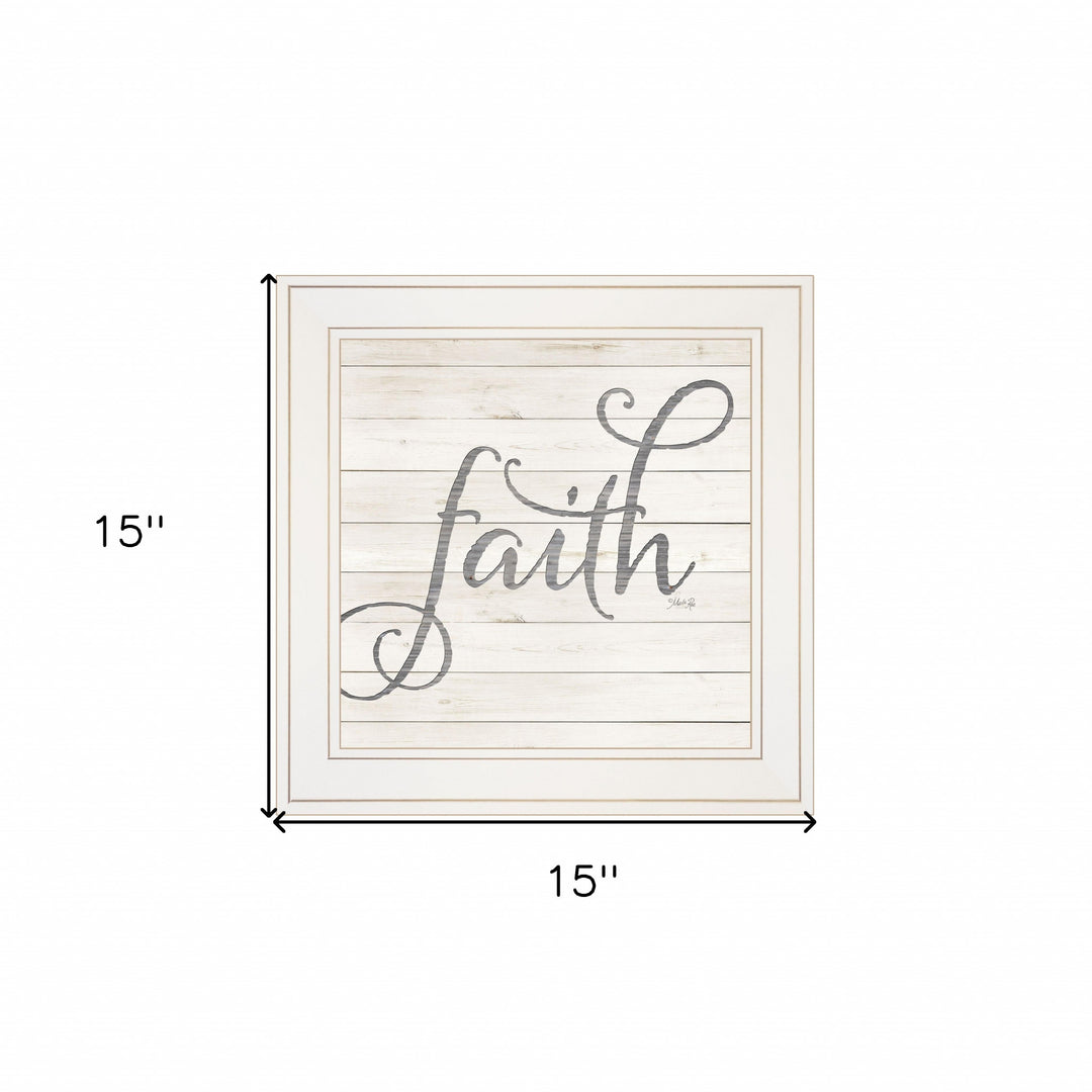 Simple Words Faith 1 White Framed Print Wall Art