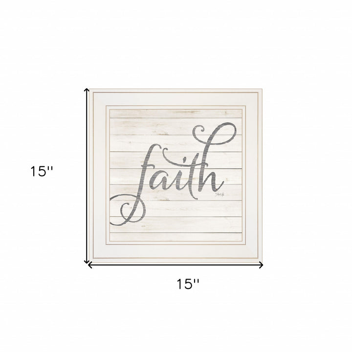 Simple Words Faith 1 White Framed Print Wall Art