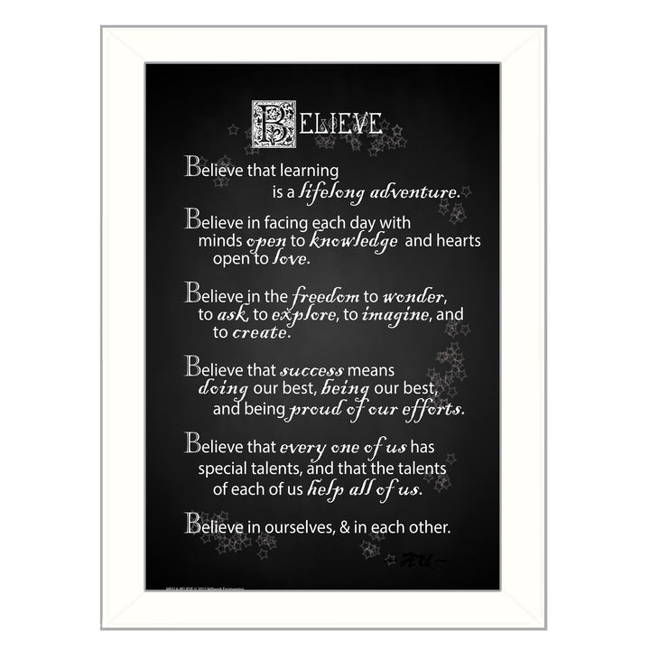 Believe 1 White Framed Print Wall Art