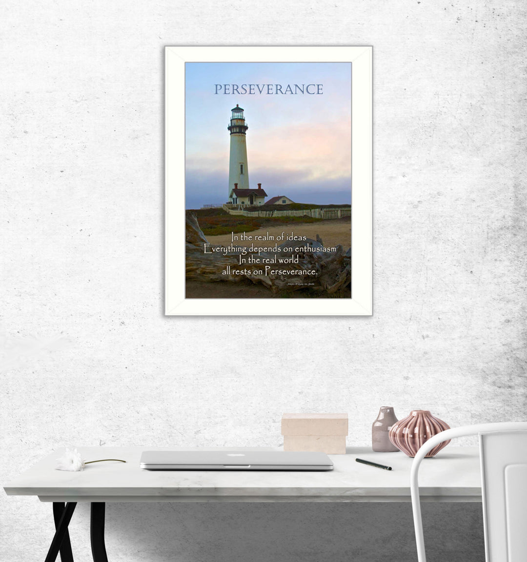 Perseverance 2 White Framed Print Wall Art