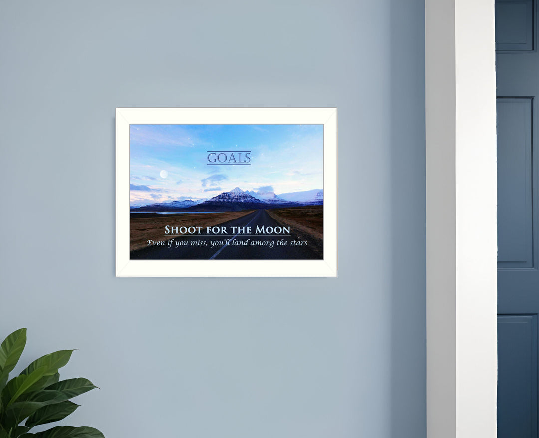 Goals 2 White Framed Print Wall Art