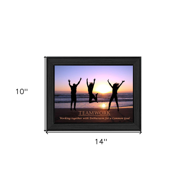 Teamwork Black Framed Print Wall Art