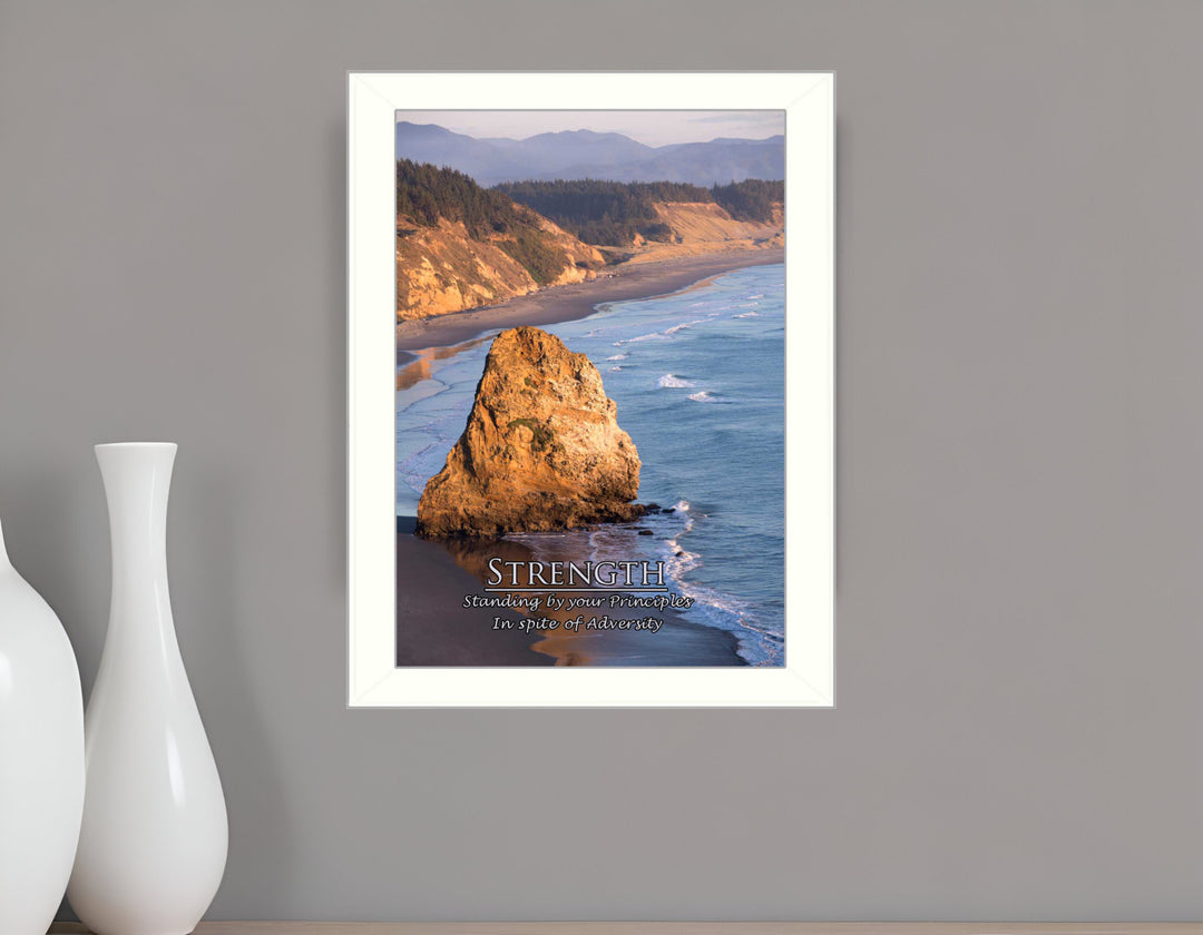 Strength 2 White Framed Print Wall Art