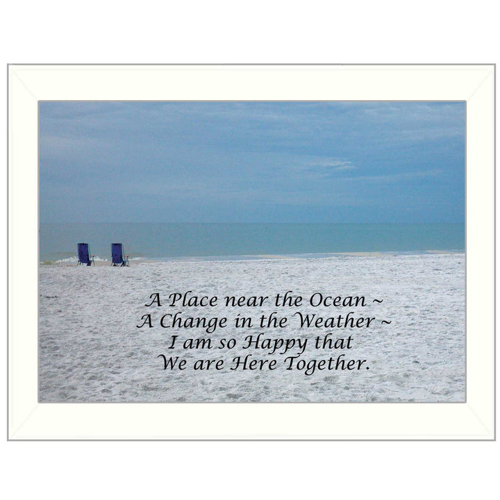 A Place near the Ocean White Framed Print Wall Art