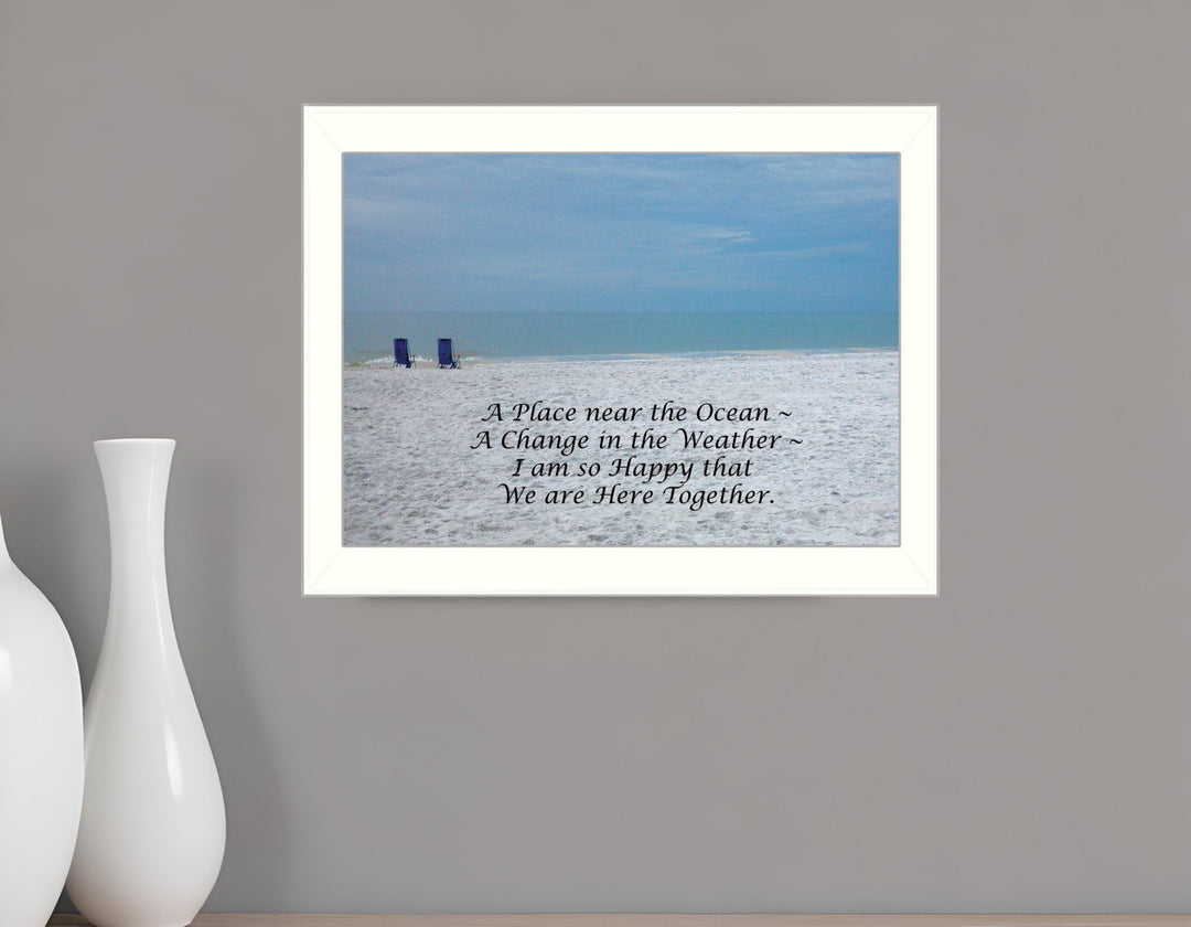 A Place near the Ocean White Framed Print Wall Art