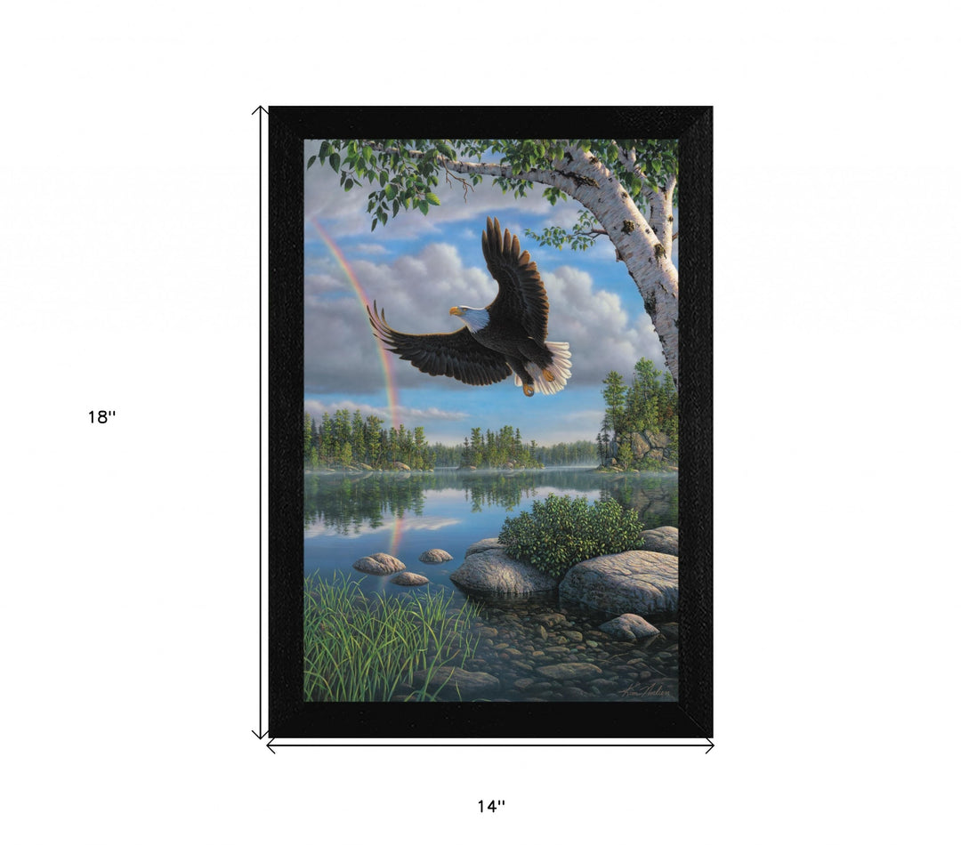 On Eagles Wings 1 Black Framed Print Wall Art