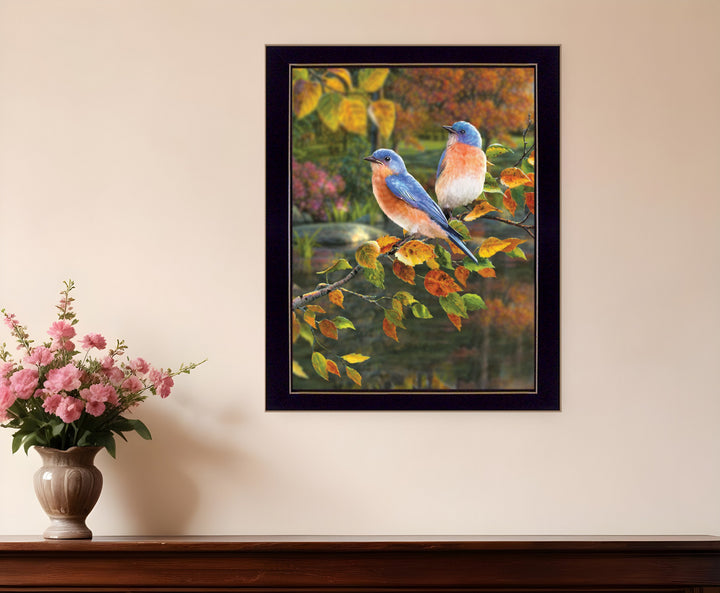 Bluebirds 1 Black Framed Print Wall Art