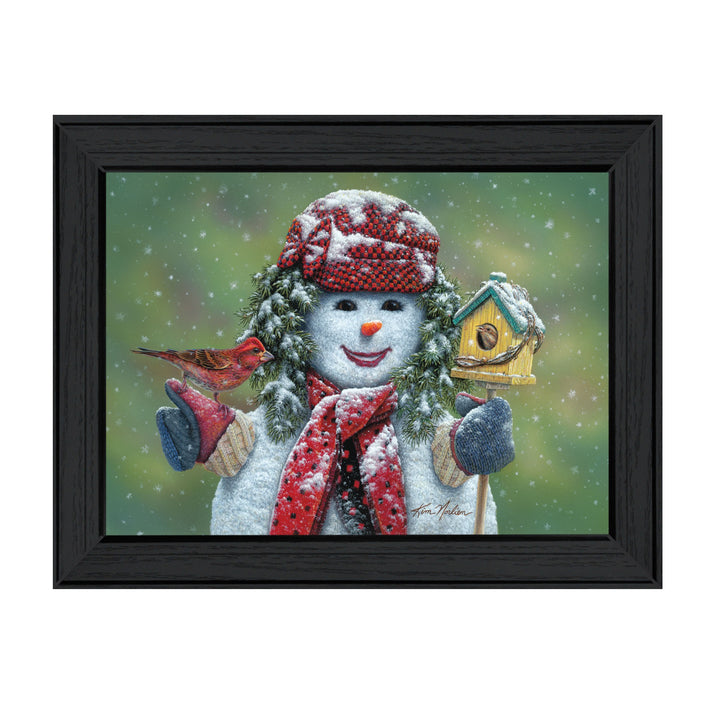 Snow Sister Black Framed Print Wall Art