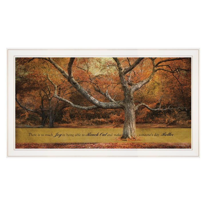 Reach Out 1 White Framed Print Wall Art