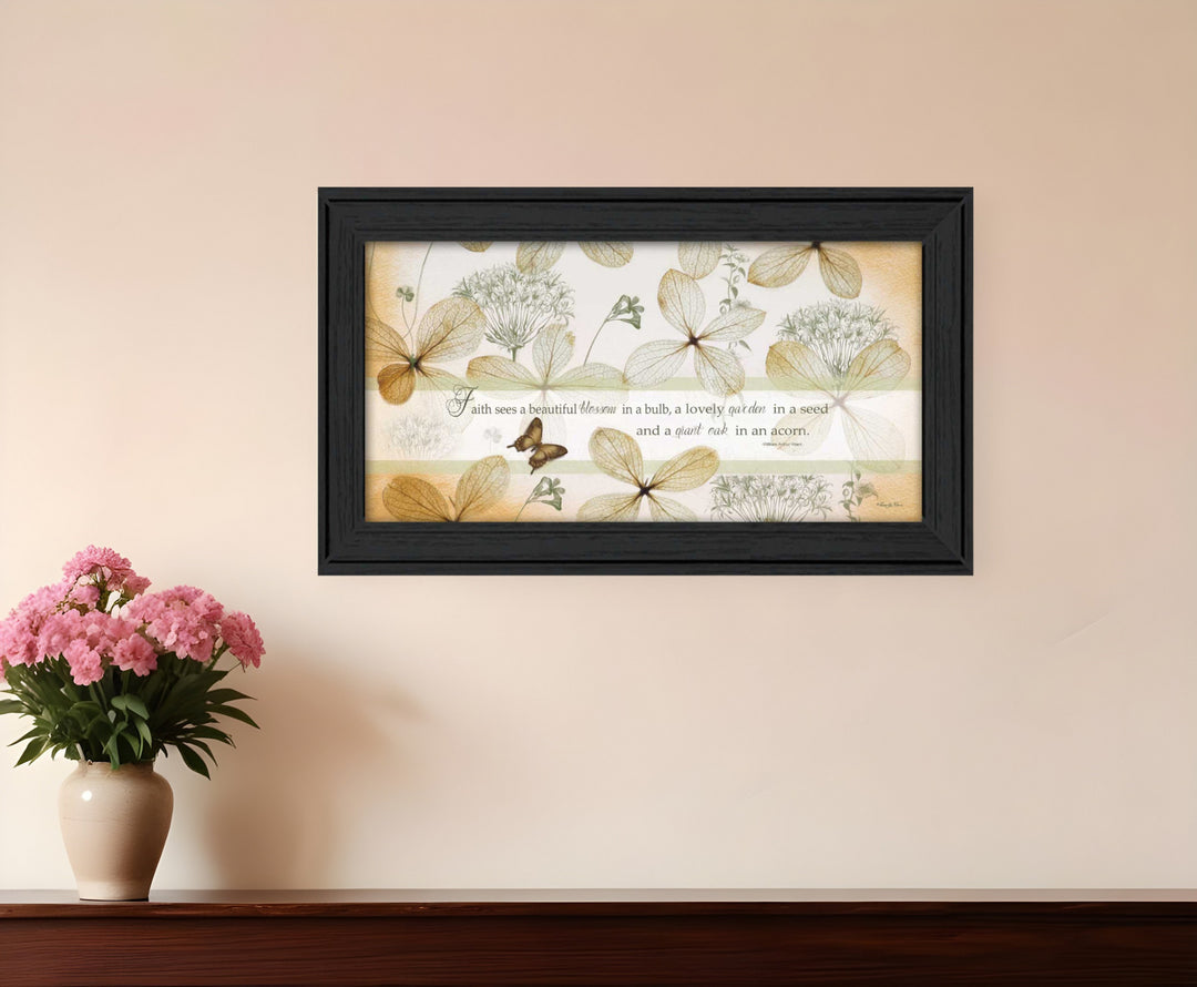 Faith Sees Black Framed Print Wall Art