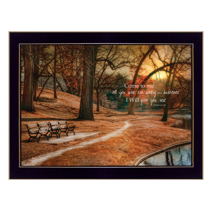 I Will Give You Rest 2 Black Framed Print Wall Art