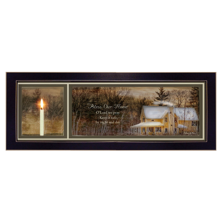 God Bless Our Home 2 Black Framed Print Wall Art