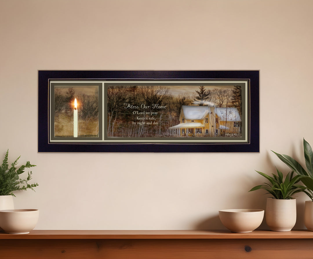 God Bless Our Home 2 Black Framed Print Wall Art