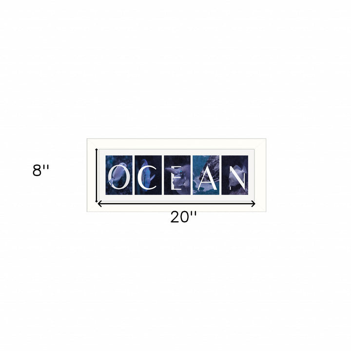 Ocean 1 White Framed Print Wall Art