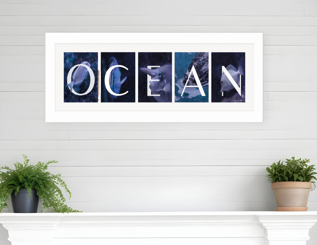 Ocean 2 White Framed Print Wall Art