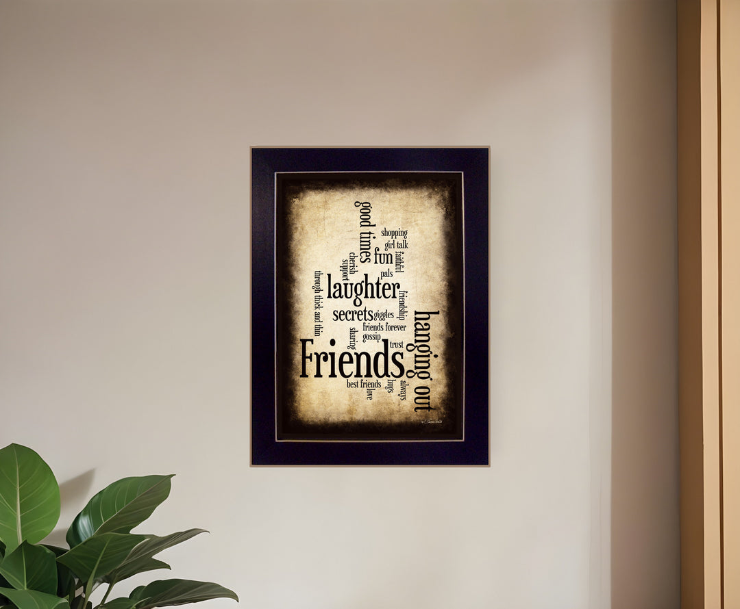 Friends I Black Framed Print Wall Art