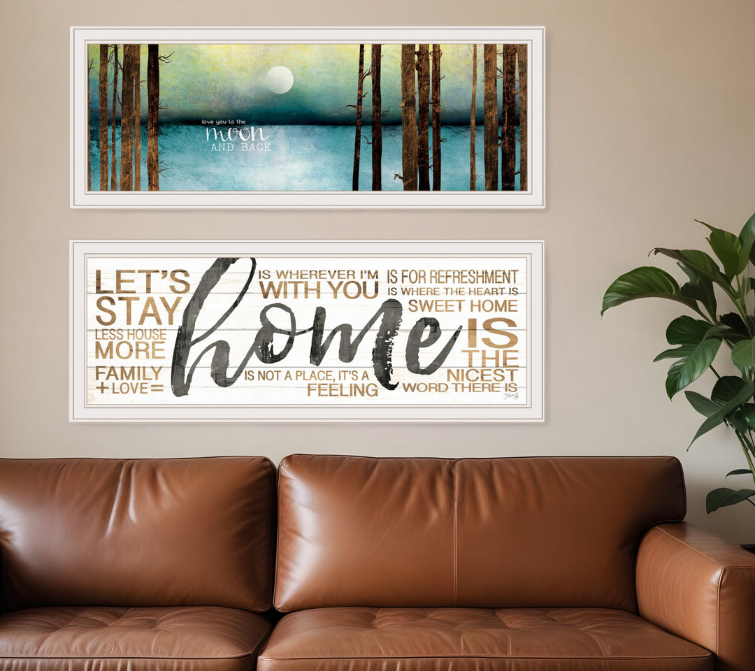 Set Of Two Love or Home 3 White Framed Print Wall Art