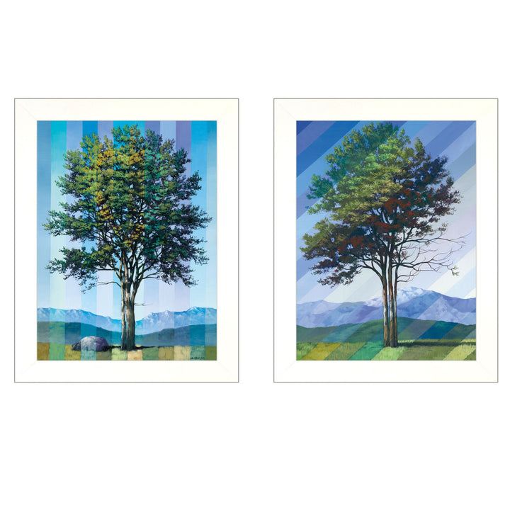 Set Of Two Catching Light as Time Passes White Framed Print Wall Art