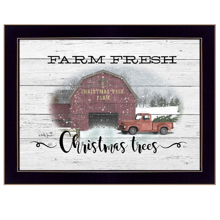 Farm Fresh Christmas Trees 1 Black Framed Print Wall Art