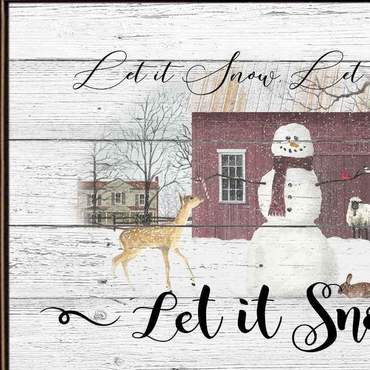 Let It Snow 1 Black Framed Print Wall Art