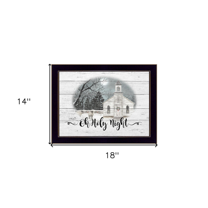 OH HOLY Night 1 Black Framed Print Wall Art